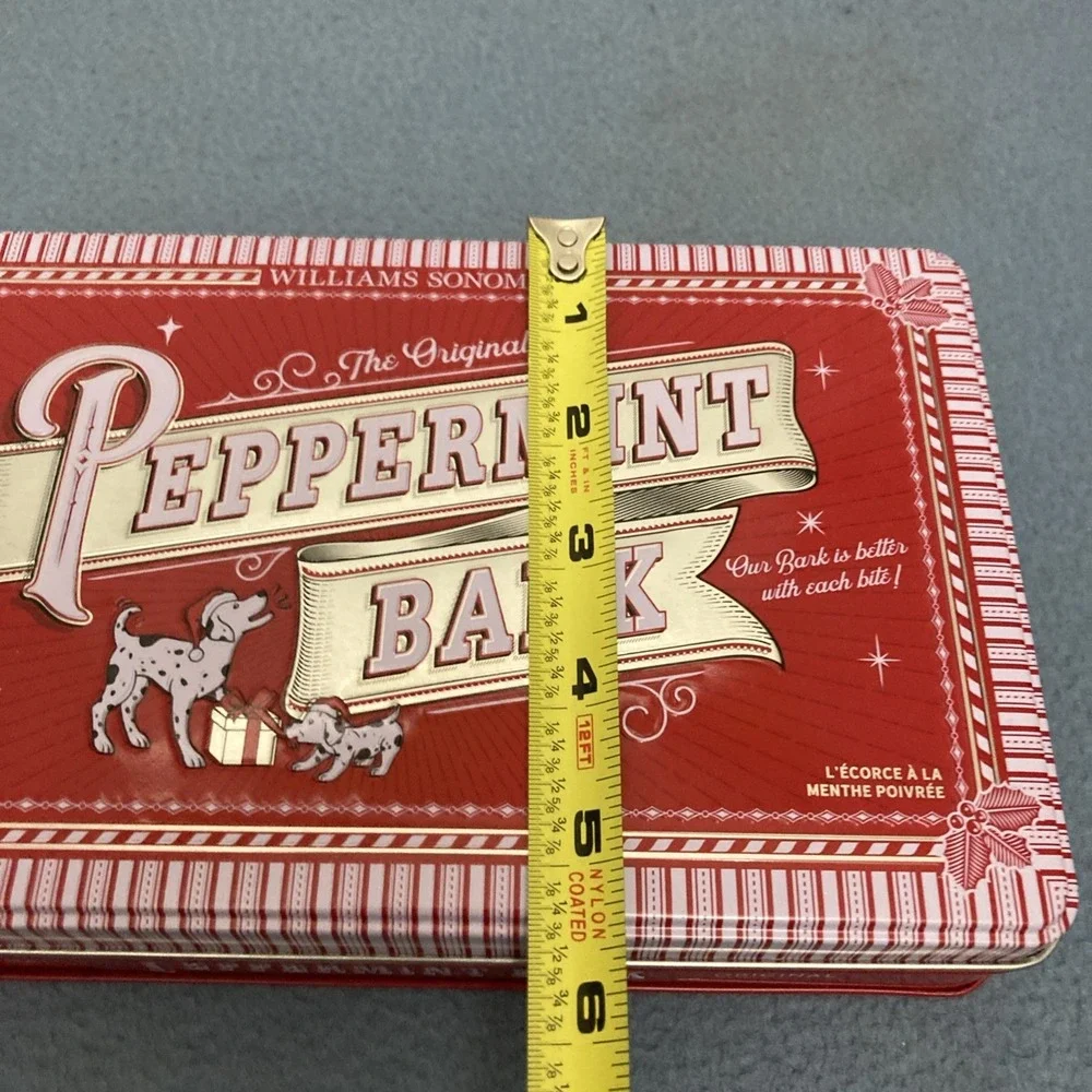Williams Sonama Peppermint Bark 1 lb/16 oz Tins (Empty) from 2024 - Set‎ of 2